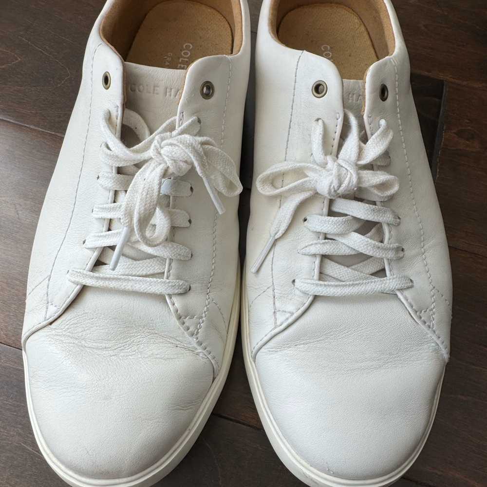 Cole Haan Grand.OS White Leather Sneakers - Men’s Size 9